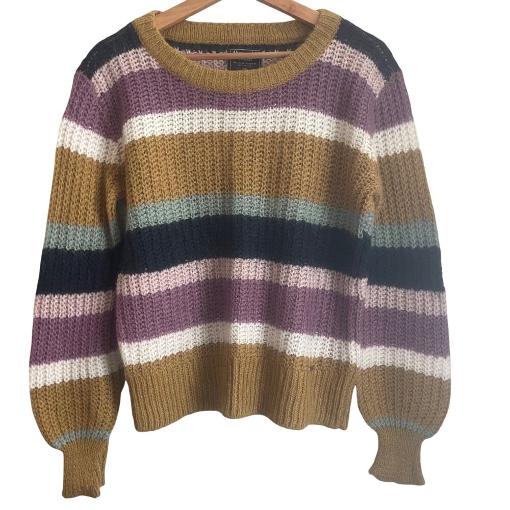 Abercrombie Fitch Women Y2K Alpaca Knit Sweater Size M Fairy GrungeCozy